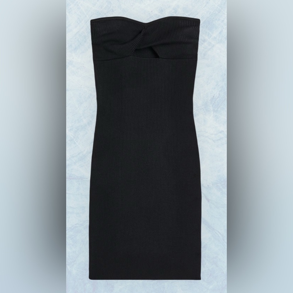 H&M Size small Twist-Detail Rib-Knit Bandeau Dress